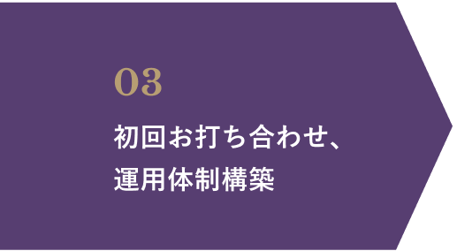 03 初回お打ち合わせ、運用体制構築